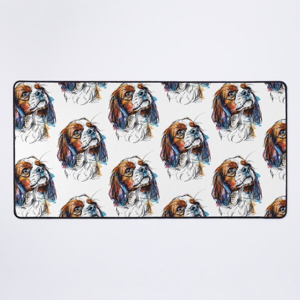 Item preview, Colorful King Charles Spaniel  designed and sold by blackdogbuckeye.
