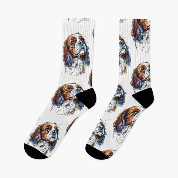 Item preview, Colorful King Charles Spaniel  designed and sold by blackdogbuckeye.