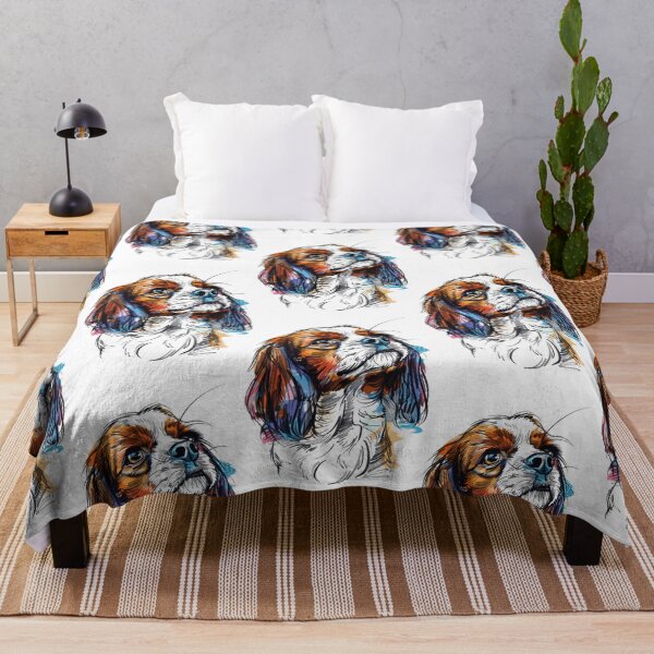 Item preview, Colorful King Charles Spaniel designed and sold by blackdogbuckeye.