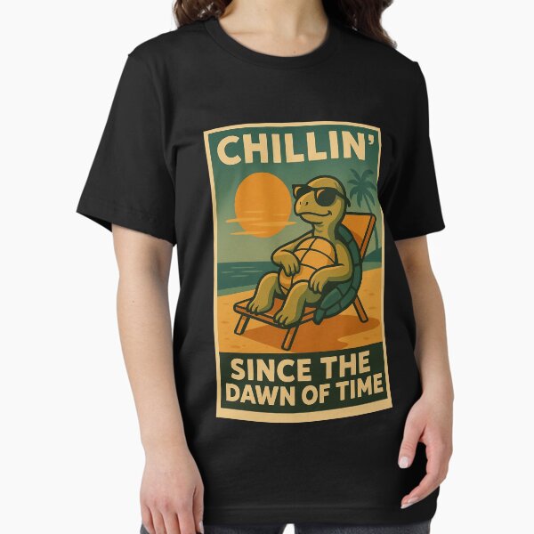 Item preview, Chill Turtle Poster – Since the Dawn of Time Retro Vintage Design designed and sold by curiohistory-23.