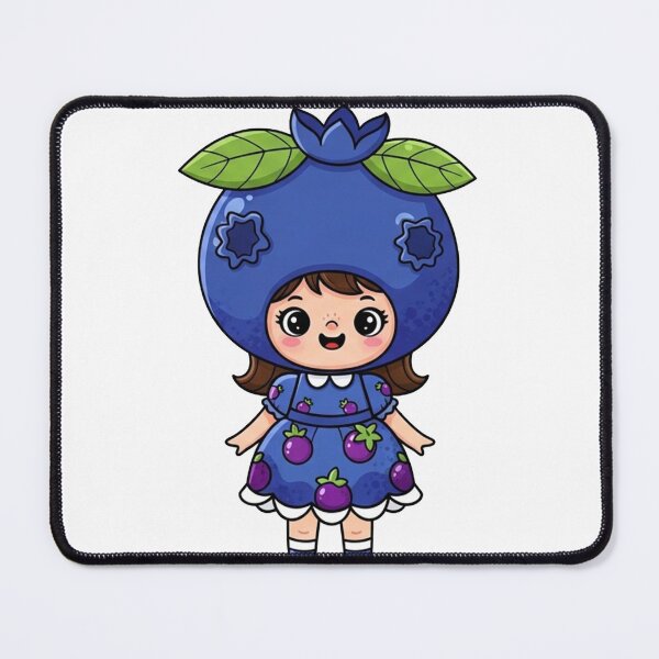 Item preview, Cute Blueberry Girl Cartoon Illustration designed and sold by mostafa gebril  ⭐⭐⭐⭐⭐.
