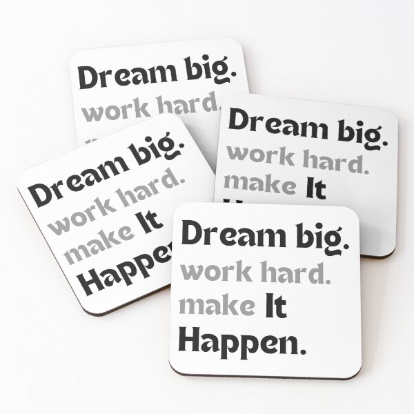 Item preview, Dream big. Work hard. Make it happen. – Motivational Quote Design designed and sold by MakeMyDaze.