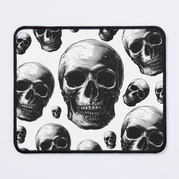 Item preview, Floating human skulls - dark aesthetic bones ink pattern designed and sold by ArtstyleAlchemy.