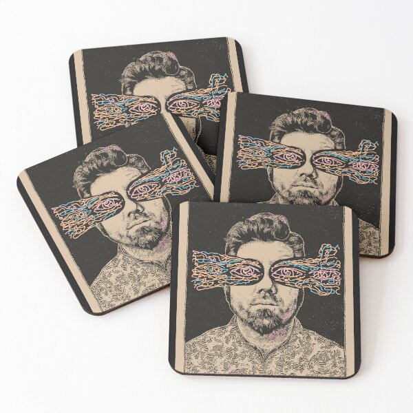 Item preview, Chino Moreno Abstract Line Art Portrait – Surreal Flowing Thoughts Illustration designed and sold by Mystikos Art.