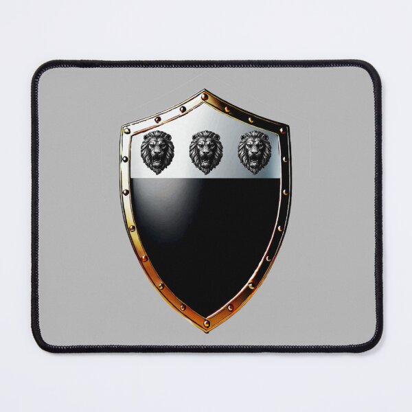 Item preview, Richardson Shield Bold Silver Lion Heads on Black Armor designed and sold by Highlandkings.
