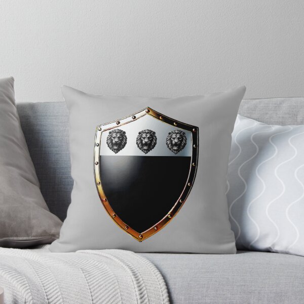 Item preview, Richardson Shield Bold Silver Lion Heads on Black Armor designed and sold by Highlandkings.