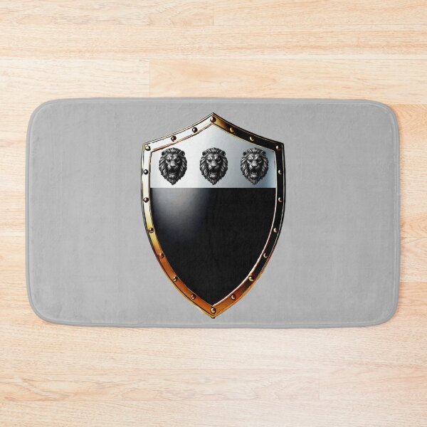 Item preview, Richardson Shield Bold Silver Lion Heads on Black Armor designed and sold by Highlandkings.