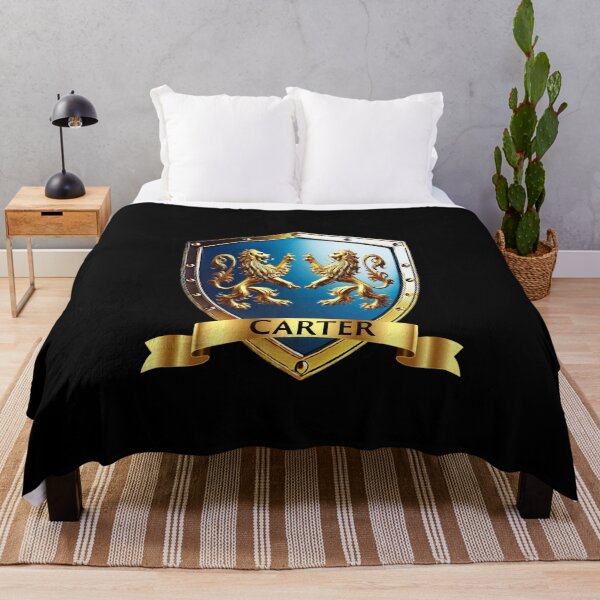Item preview, Carter Family Shield Twin Golden Lions and Proud Name Banner designed and sold by Highlandkings.
