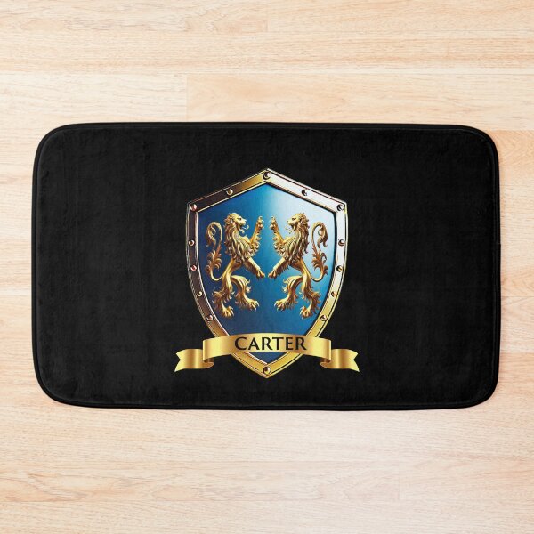 Item preview, Carter Family Shield Twin Golden Lions and Proud Name Banner designed and sold by Highlandkings.