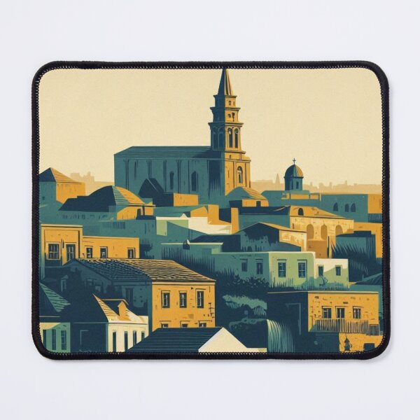 Item preview, Cyprus Cityscape in 80s Style – Retro Mediterranean Design for Apparel, Accessories & Gifts | AI Art for Travel Lovers designed and sold by knalpot-design.
