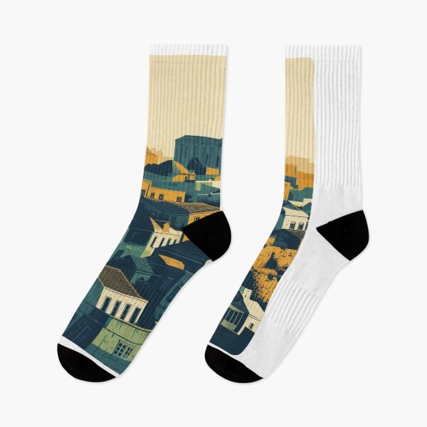 Item preview, Cyprus Cityscape in 80s Style – Retro Mediterranean Design for Apparel, Accessories & Gifts | AI Art for Travel Lovers designed and sold by knalpot-design.