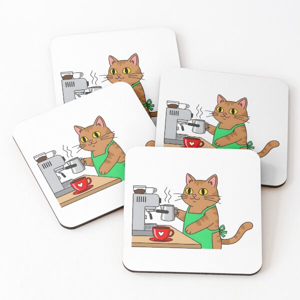 Item preview, Cat Barista | Cute Cartoon Coffee Cat for Caffeine Lovers and Café Fans designed and sold by HighrockDesigns.