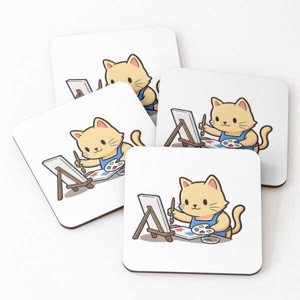 Item preview, Cat Artist | Cute Cartoon Painter Cat with Palette and Creative Vibes designed and sold by HighrockDesigns.