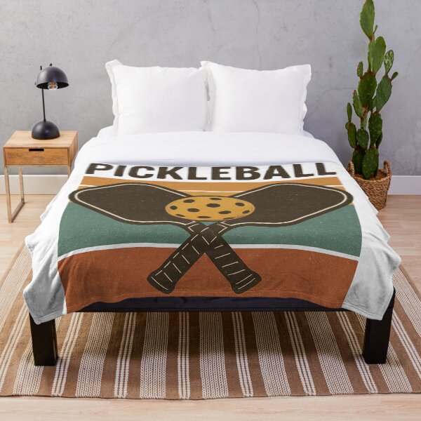 Item preview, Retro Pickleball T-Shirt – Vintage Stripes with Paddles & Ball Design designed and sold by j7boy.