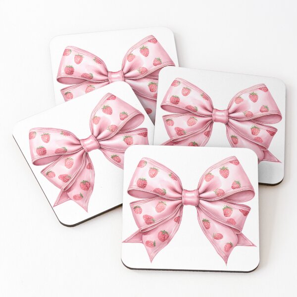 Item preview, Coquette Watercolor Bow with Strawberries – Light Pink Feminine Aesthetic Design designed and sold by PeachyPeachPrnt.