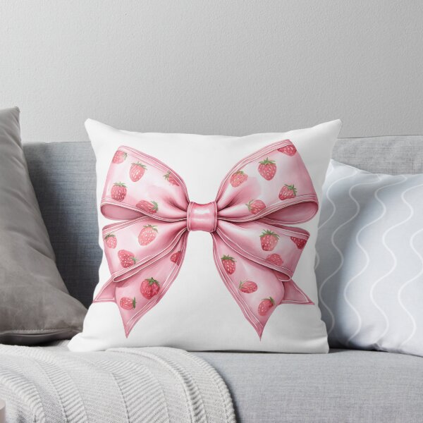 Item preview, Coquette Watercolor Bow with Strawberries – Light Pink Feminine Aesthetic Design designed and sold by PeachyPeachPrnt.