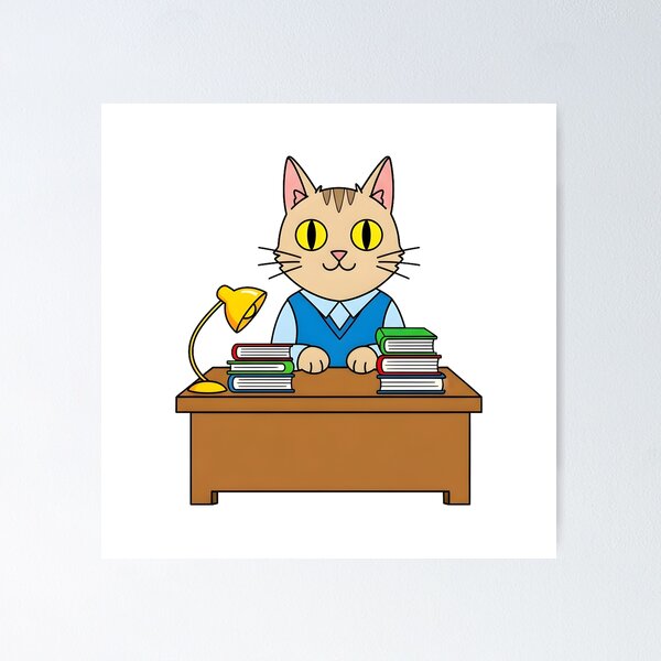 Item preview, Cat Librarian | Cute Cartoon Bookish Cat for Readers and Book Lovers designed and sold by HighrockDesigns.