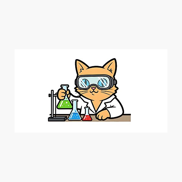 Item preview, Cat Scientist | Cute Cartoon Science Cat for STEM Lovers and Nerdy Gifts designed and sold by HighrockDesigns.