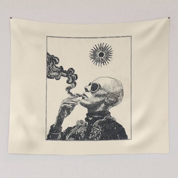 Item preview, Hunter S. Thompson Surreal Smoking – Psychedelic Sun Art designed and sold by Mystikos Art.