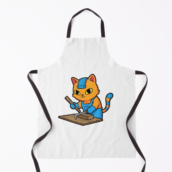 Item preview, Cat Woodworker | Cute Cartoon Carpenter Cat with Tools and Workbench designed and sold by HighrockDesigns.