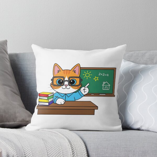 Item preview, Cat Teacher | Cute Cartoon Cat with Glasses at Chalkboard designed and sold by HighrockDesigns.