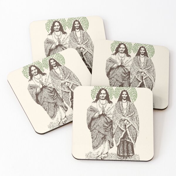 Item preview, Yogananda & Anandamayi Ma – Spiritual Saints Line Art designed and sold by Mystikos Art.