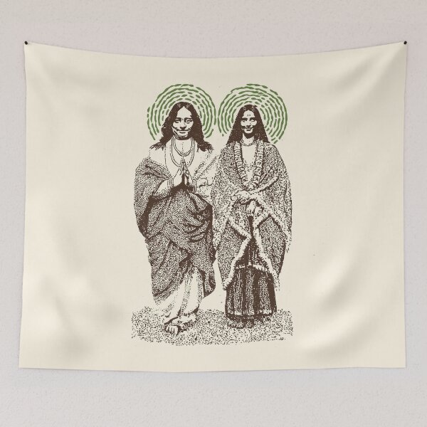 Item preview, Yogananda & Anandamayi Ma – Spiritual Saints Line Art designed and sold by Mystikos Art.