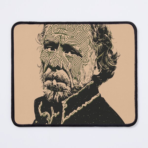 Item preview, Charles Bukowski Surreal Portrait – Abstract Maze Line Art designed and sold by Mystikos Art.