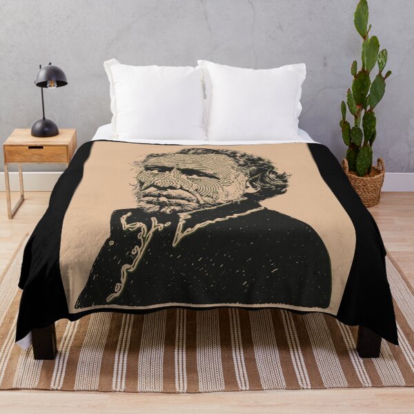 Item preview, Charles Bukowski Surreal Portrait – Abstract Maze Line Art designed and sold by Mystikos Art.