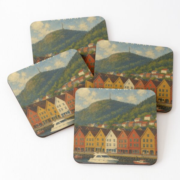 Item preview, Bergen Norway Bryggen Waterfront designed and sold by Places On Earth.
