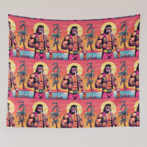 Item preview, 80's Pro Wrestling Tropical Luchador designed and sold by GleamingGiant.