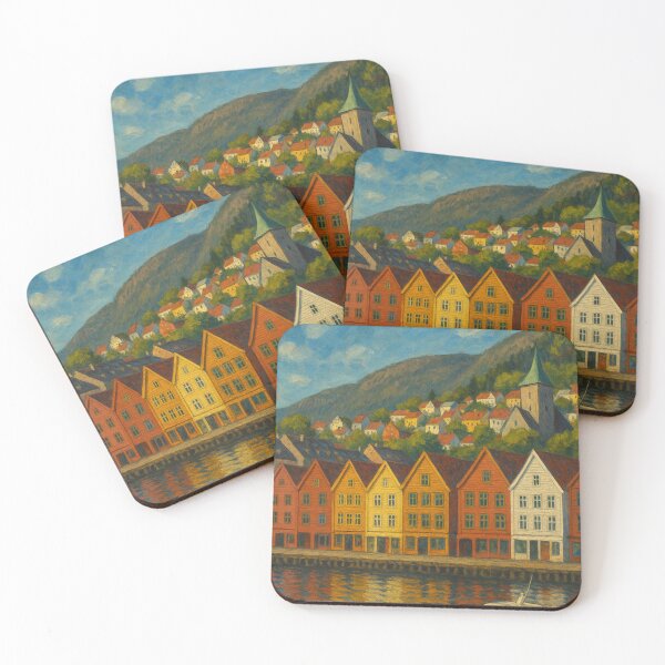Item preview, Bergen Norway Harbor Scene designed and sold by Places On Earth.
