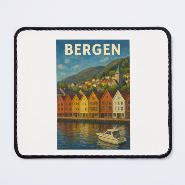 Item preview, Bergen Norway Harbor Scene designed and sold by Places On Earth.