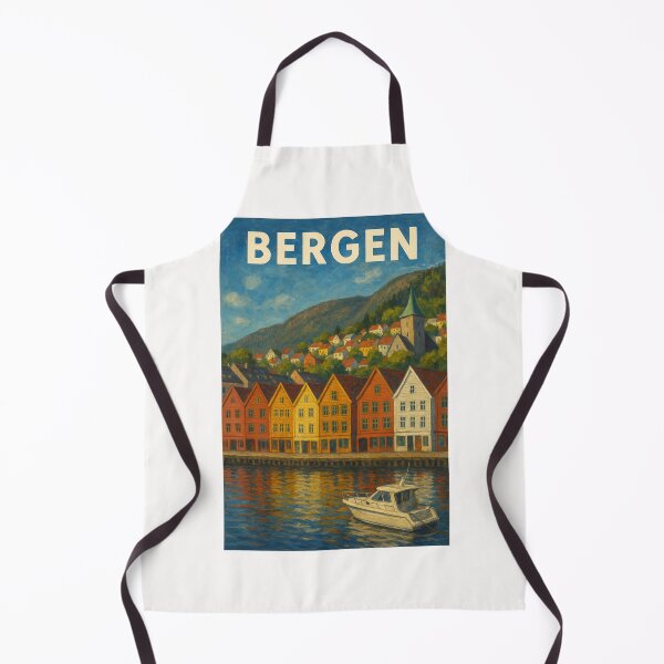 Item preview, Bergen Norway Harbor Scene designed and sold by Places On Earth.