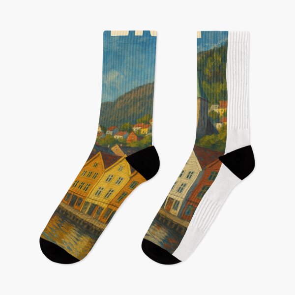 Item preview, Bergen Norway Harbor Scene designed and sold by Places On Earth.