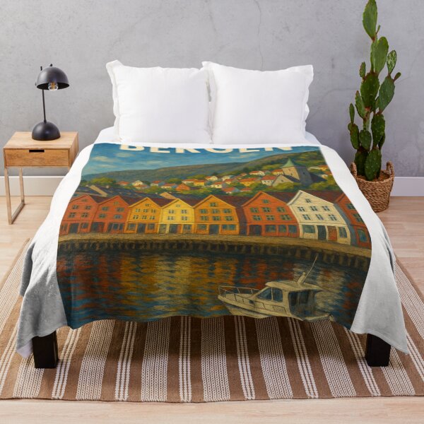 Item preview, Bergen Norway Harbor Scene designed and sold by Places On Earth.