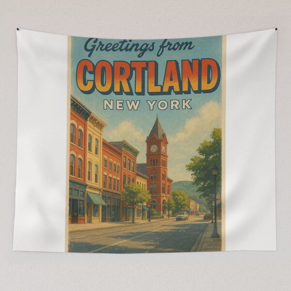 Item preview, Cortland New York Downtown View designed and sold by Places On Earth.