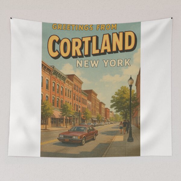 Item preview, Cortland New York Streetscape designed and sold by Places On Earth.