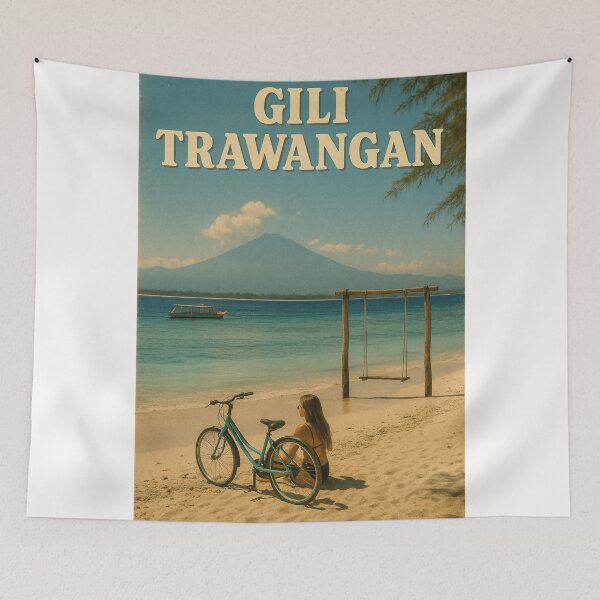 Item preview, Gili Trawangan Coastal View with Mount Agung designed and sold by Places On Earth.