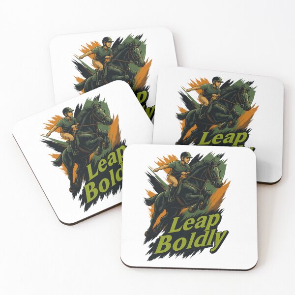Item preview, Leap Boldly – Equestrian Jumping Power Art designed and sold by JenniferCreaArte .