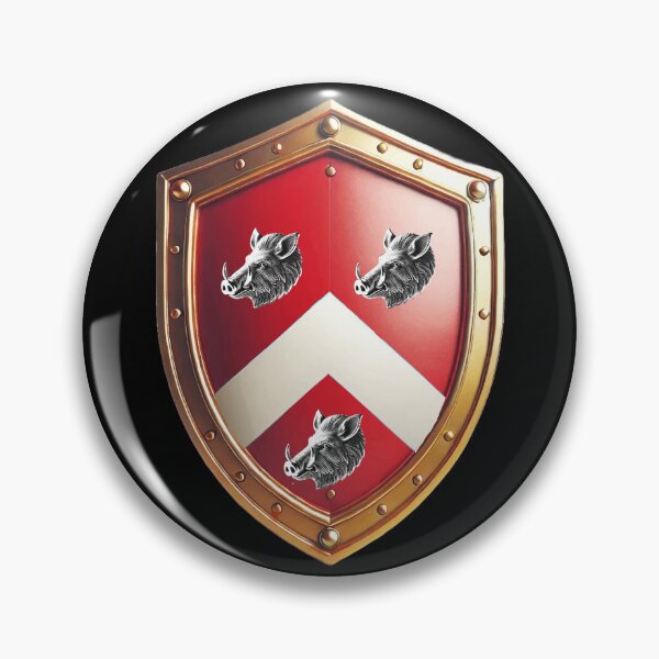 Item preview, Davis Shield  White Chevron and Silver Boars on Red Armor designed and sold by Highlandkings.