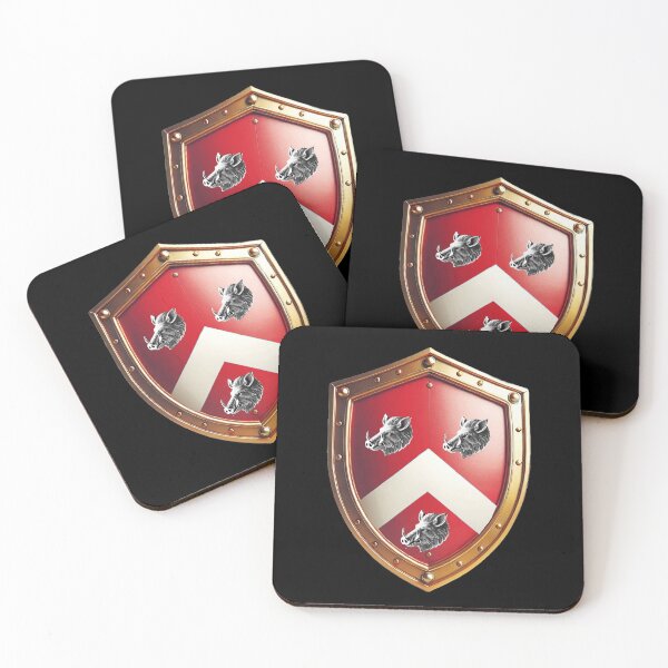 Item preview, Davis Shield  White Chevron and Silver Boars on Red Armor designed and sold by Highlandkings.