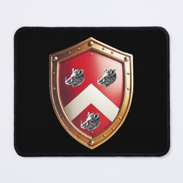 Item preview, Davis Shield  White Chevron and Silver Boars on Red Armor designed and sold by Highlandkings.