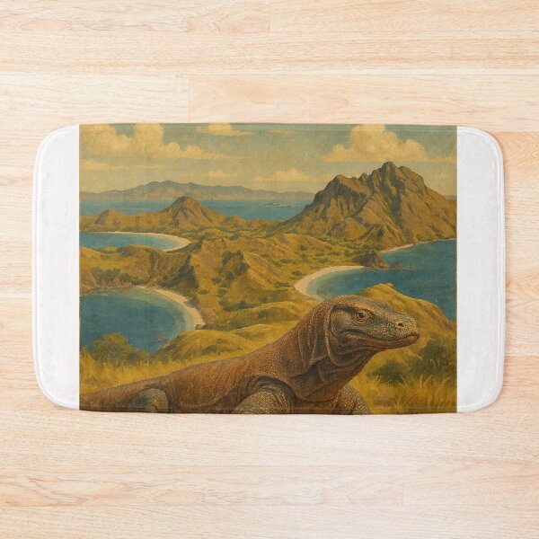 Item preview, Komodo Dragon and Padar Island Landscape designed and sold by Places On Earth.