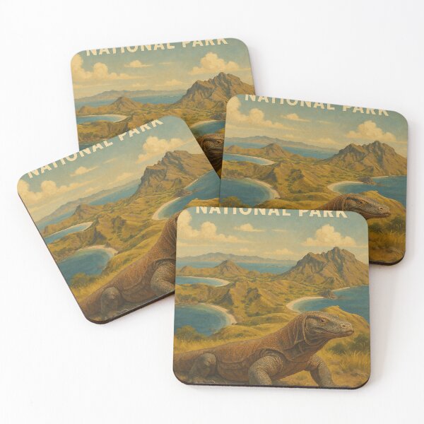 Item preview, Komodo Dragon and Padar Island Landscape designed and sold by Places On Earth.