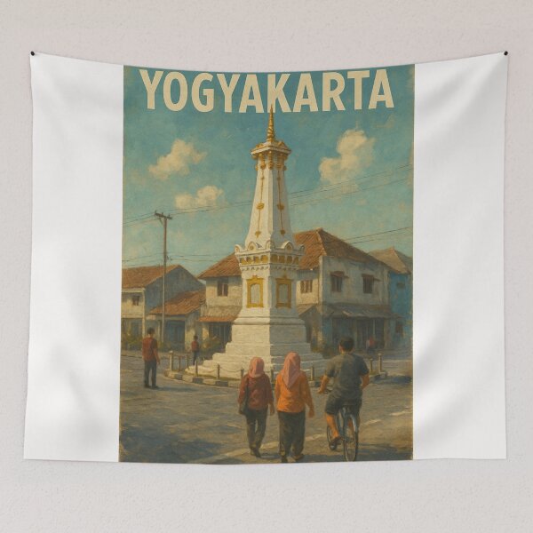 Item preview, Yogyakarta Tugu Monument with Locals designed and sold by Places On Earth.