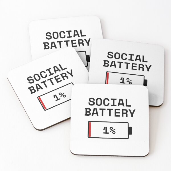 Item preview, Social Battery 1% (black) designed and sold by PopCultureAndStuff.