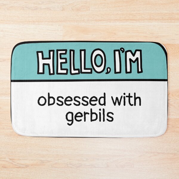 Item preview, Obsessed with Gerbils Name Tag designed and sold by MaryAller.