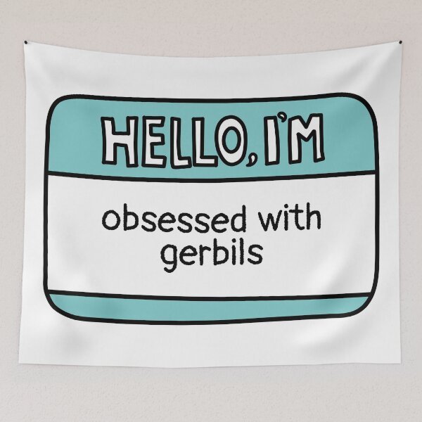 Item preview, Obsessed with Gerbils Name Tag designed and sold by MaryAller.