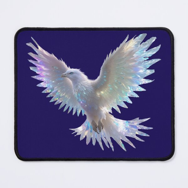 Item preview, Majestic bird with lace-like translucent intricate crystalline wings that refract and reflect light, shimmering and glimmering, casting a kaleidoscope of iridescent colors, as it takes flight designed and sold by CrystalGraphic.